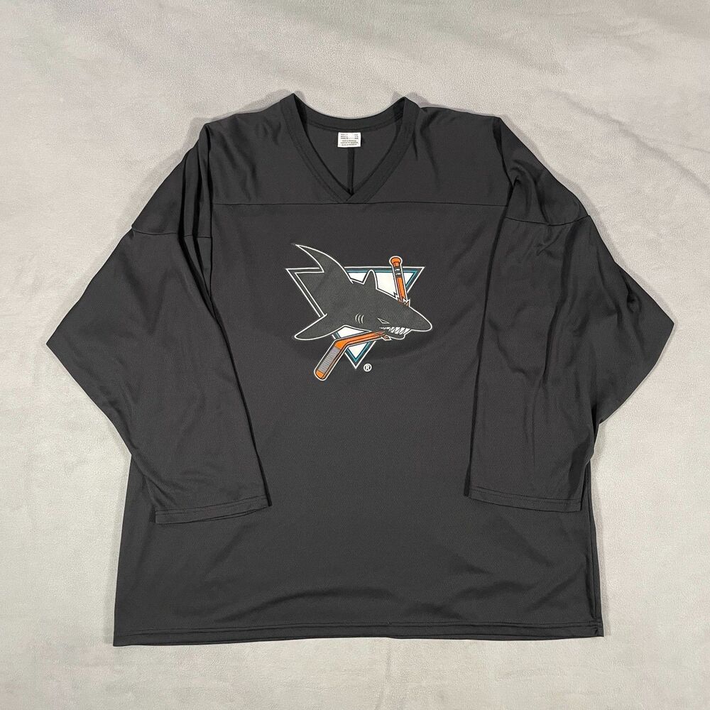 San Jose Sharks CCM Hockey Jersey Mens Size XXL Shirt Black Logo Lightweight